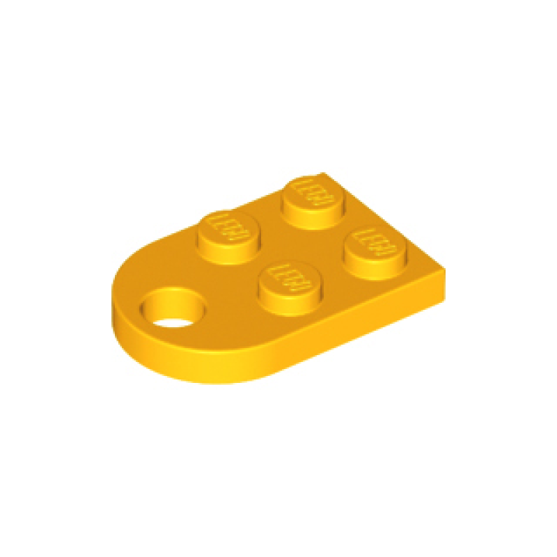 Plaat 3x2 met gat Bright Light Orange